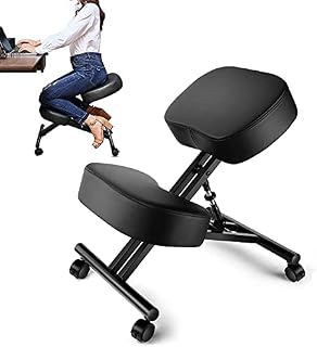 Himimi Kneeling Chair Ergonomic with Thick Memory Foam Cushion, Height Adjustable Office Stool, Knee Support Chair to Relieve Back Pain & Improve Posture, Brake Casters, for Home & Office
