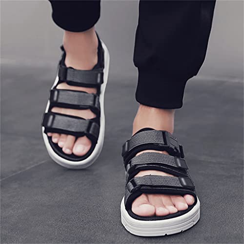 Casual Shoes Men Sandals Gladiator Sandals Toe Platform Outdoor Beach Sandal Footwear Black(40)2