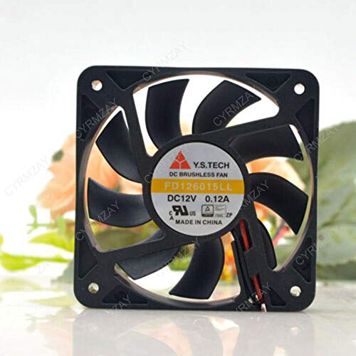CYRMZAY kompatibel für Y.S.TECH FD126015LL 60 * 60 * 15MM 12V 0.12A 6CM 2Pin Lüfter Cover