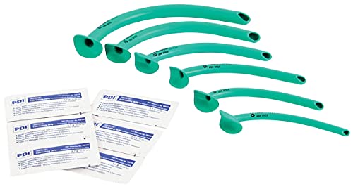 Curaplex Fixed Flange Nasopharyngeal Airway Kit Set of 6 (20F-34F) Includes Case and Lubricating Jelly Latex-Free Individually Wrapped Color-Coded Packaging (028055)