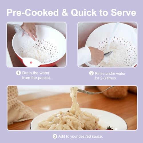Image of Hethstia Konjac Noodles Variety Pack - 12 Pack Shirataki Noodles Spaghetti, Fettuccine, Angel Hair, and Rice Shapes, Low Calorie, Keto, Vegan, Gluten-Free, Sugar-Free, Low GI, Ready-to-Eat Healthy Food Gifts