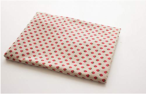 Nappe lin coton fraise 140x250cm rouge brodée