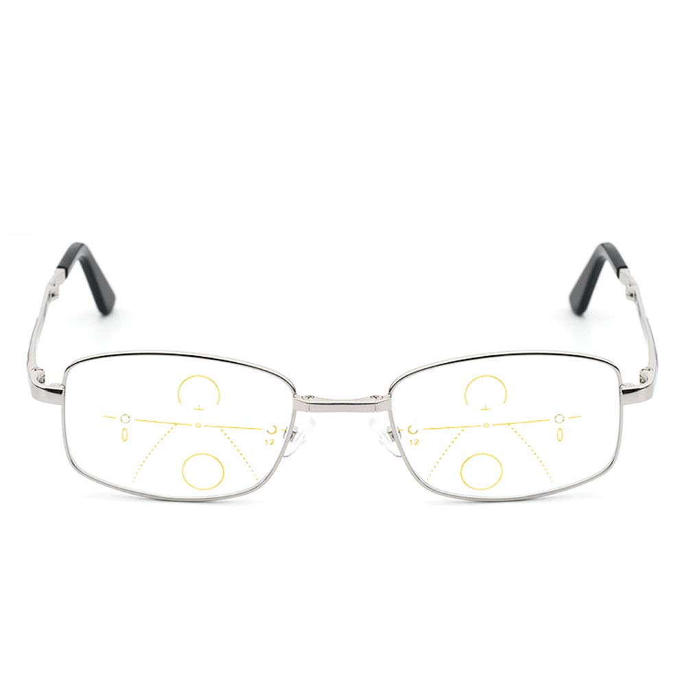 MANG Gafas De Lectura Plegables Lectores De Ordenador Multifoco Progresivos Gafas De Presbicia Fotocromáticas Gafas De Sol Plegables De Bolsillo Compacto Lentes Premium para Hombres