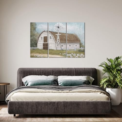 HOMEOART-Barn-Canvas-Wall-Art-Farm-Decor-Pictures-Framed-Canvas-Wall-Art-Country-Farmhouse-Decoration-Ready-to-Hang-16inchx32inchx3Pieces HOMEOART Barn Canvas Wall Art Farm Decor Pictures Framed Canvas Wall Art Country Farmhouse Decoration Ready to Hang 16inchx32inchx3Pieces
