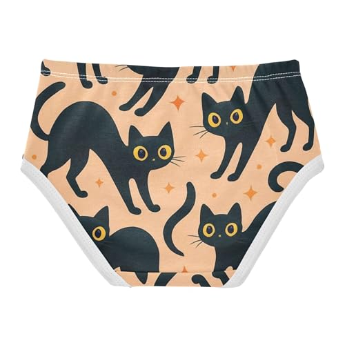 Toddlers Underwear Floral 2t Cotton Cute Panties Girl Fun Print Kids Briefs Undies Cute Black Cats Backs Khaki2