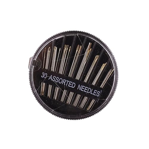 Operitacx 30pcs Stainless Steel Sewing Needles Multi-Size Side Opening for Darning Knitting