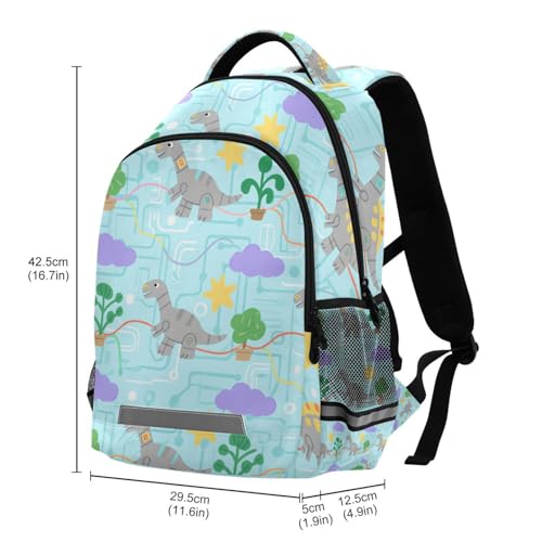 KLL Cartoon Gray Dinosaurs Light Blue Designed kids tiny backpack with large books bag for college mochilas escolares para ni?as3