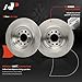 A-Premium 12.59 inch (320mm) Rear Solid Disc Brake Rotors + Ceramic Pads Kit Compatible with Select Jeep Models - Cherokee 2014-2021, 6-PC Set
