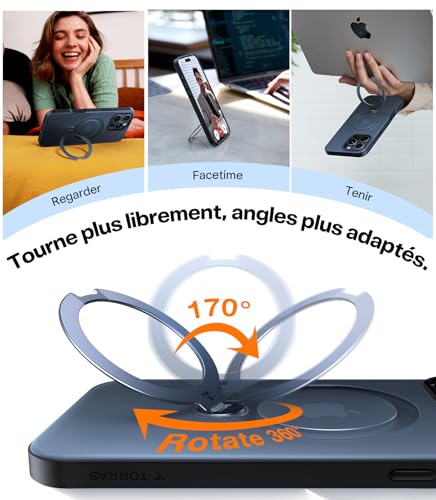 Coque iPhone 16 Pro TORRAS Ostand Spin avec support invisible protection militaire - 3