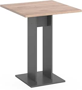 Tavolo Da Pranzo Vicco Ewert 65x65cm - Design Calcestruzzo/Bianco, Per Spazi Piccoli