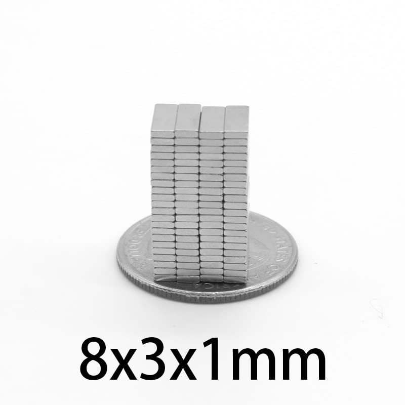 20-1000pcs 8x3x1 Small Block 8x3x1mm Neodymium Rare Earth NdFeB Magnetic 8 * 3 * 1mm Magnet(500pcs)