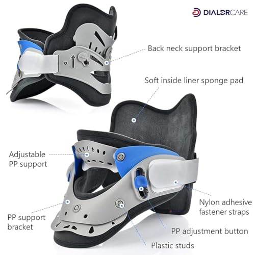 Image of DIALDRCARE plastic Neck Correction Adjustable Cervical Collar for Neck & Shoulder Pain Relief (Grey)
