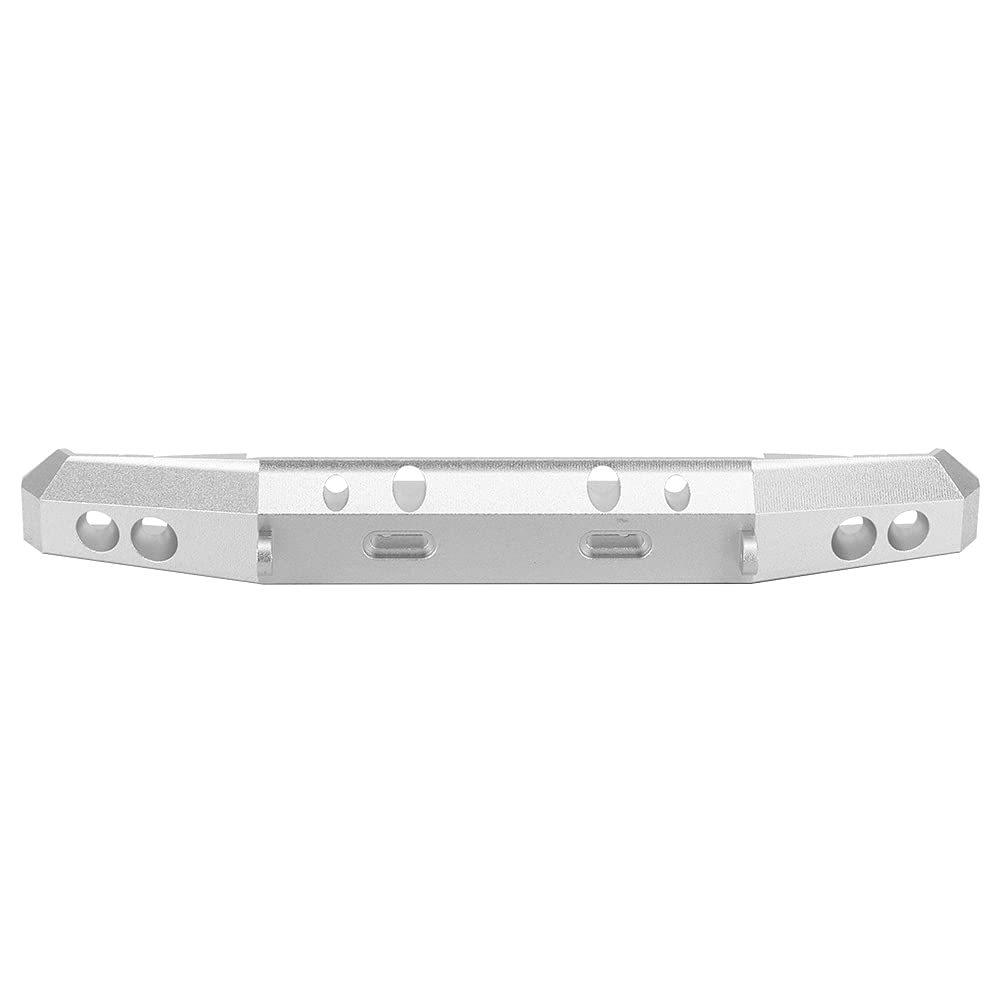 RC ZDERZAK PRZEDNI ZE STOPU ALUMINIOWEGO OSŁONA ZDERZAKA CZĘŚCI AKCESORIA DO RGT 1/10 CIĘŻARÓWKA OVERLAND ROCK CRUISER EX86100 TRWAŁA LEKKA IDEALNE DOPASOWANIE (Argento B-R86025S)