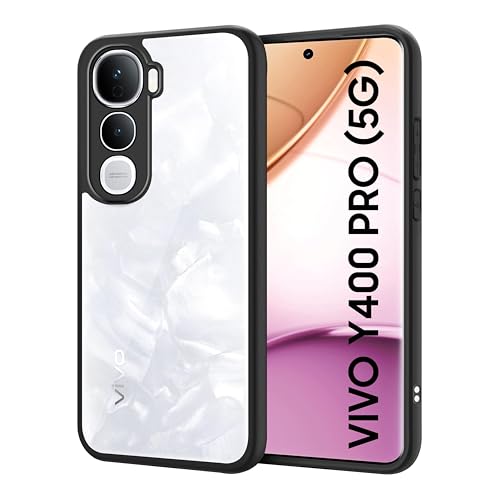 Image of CEDO Backcover for Vivo Y400 Pro (5G) | Camera Protection Bump Shockproof Edge | Ultra Hybrid Transparent Acrylic Clear TPU+PC Hard Backcase Cover (Black)