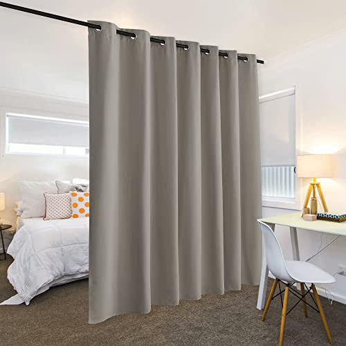 Image of RYB HOME Privacy Room Divider Curtains for Office Bedroom Separation Sound Proof Blanket for Doorway Patio Sliding Glass Door Large Window Curtains Thermal Insulating Blackout, W 120 x L 96, Sand