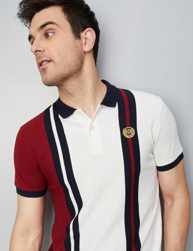 Image of Max Men Cotton Striped Slim Fit Polo