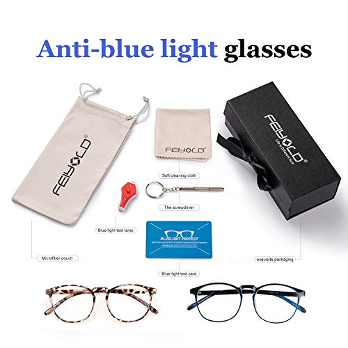 Image of Blue Light Blocking Glasses Women /Men,Retro Round Anti Eyestrain Computer Gaming Glasses(2Pack)