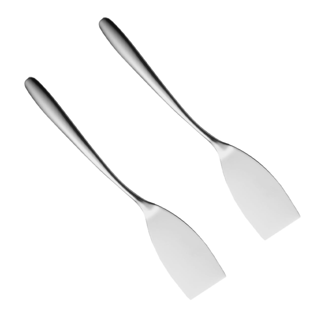 Milisten 2 Set Spatole Inossidabile per Frittura Strumenti Multifunzionali per Bistecch E Facile per Piccole 2 Pezzi*2