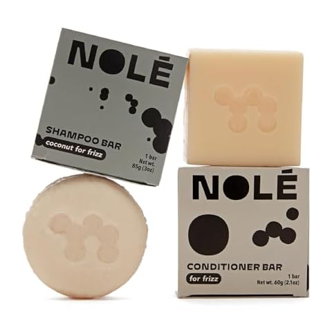 NOLE CARE Coconut Shampoo and Conditioner Bar Set with Batana Oil - Sustainable, PH Balanced, Rice Protein Bar, Frizz Control Formula, Sulfate-Free, Sustainable, Plastic-Free Packaging 5.12 oz Bar Cover