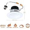 HALO 4 inch LED Recessed Lights with Selectable Color Temperature Dimmable Baffle Can Light Trim 6-Pack for Indoor Outdoor Ceiling Installation LT4069FS1EWHR 6-Pack
