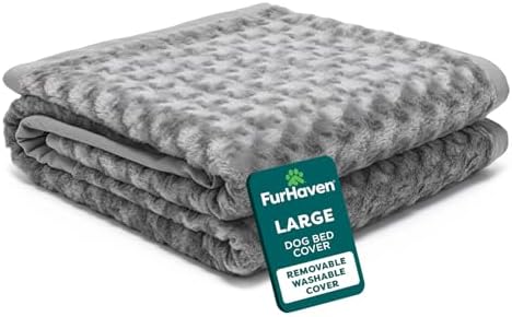 Furhaven Replacement Dog Bed Cover Ultra Plush Faux Fur & Suede M...