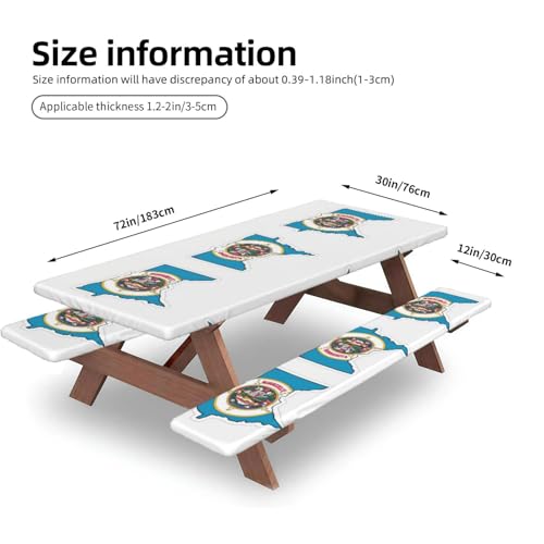 Mantel de mesa con mapa de Minnesota y fundas de banco para camping 5