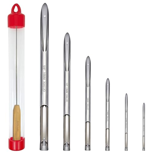 XIALUO Rope Splicing Tool Kit with 6 Stainless Steel Mirror polishing Splicing Tool and Fids Pusher Suitable for Rapid Recovery and Splice Double Braid Rope