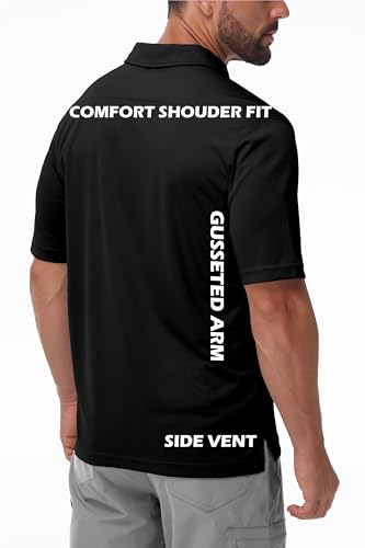 Men’s Polo Shirts Tactical Short Sleeve Quick Dry Performance Shirt Golf Casual Hiking Work Utility3