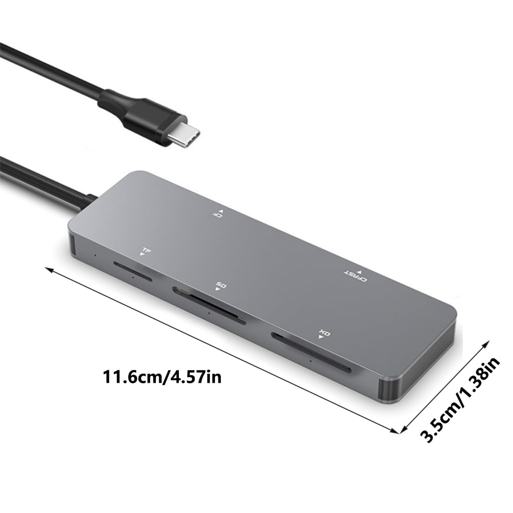 Lector de tarjetas tipo C3.0 de aleación de aluminio compatible con CFast CF XD SDTF con 5 Gbps