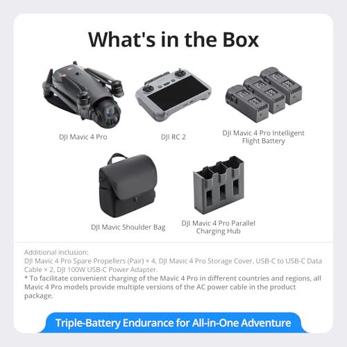 DJI Mavic 4 Pro Fly More Combo With DJI RC 2, Flagship Tri-Camera Drone | 100MP 4/3 CMOS Hasselblad Camera, 30km/18.6mi Video Transmission, 51-Min Max Flight Time, Charging Hub, 3 Batteries - image 8