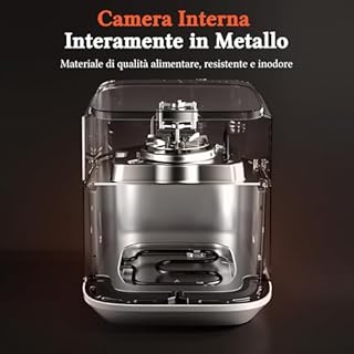 Taylor Swoden Friggitrice ad Aria 8L, 2000W Air Fryer con Doppia Resistenza e Interno in Metallo, Finestra Visibile, 10 Programmi, Senza Girare, Nero