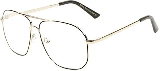 Classic Square Luxury Pilot Aviator Readers Reading Glasses (Black & Gold Frame, 2.00)