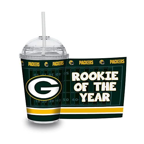 Image of Rico Industries NFL Football Rookie of The Year 12oz Acrylic Tumbler, Youth Tumbler with Swirly Straw