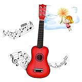 Gran jugabilidad: los trastes delgados y la acción de las cuerdas garantizan una ejecución sin esfuerzo, lo que lo hace ideal para niños que aprenden habilidades musicales básicas. sensación suave: las cuerdas son elásticas y suaves, lo que proporciona un toque delicado sin raspar los dedos durante el juego o la afinación, guitarra para niños, guitarra rosa para niños