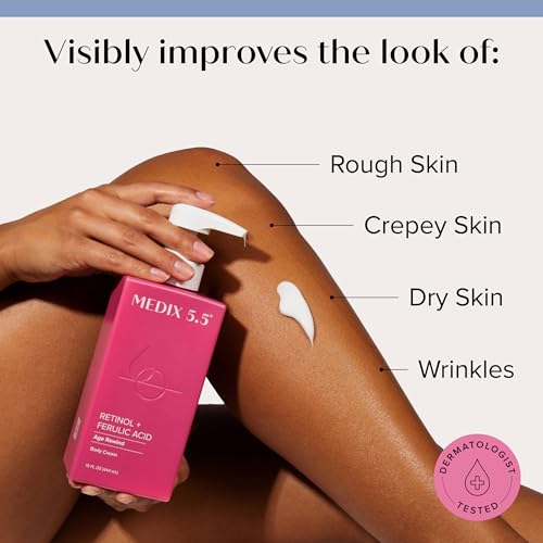 Medix 5.5 MEDIX Smooth & Firm 3PC Skin Care Set | Glycolic Acid Exfoliating Body Wash Gel + Firming Collagen Cream + Retinol Body Lotion Moisturizer Gift Box | Anti Aging Skin Care Products |