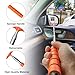 Dickno Car Side Mirror Squeegee, 35.6'' Retractable Rearview Mirror Wiper, Mini Portable Auto Window Squeegee Cleaner, Universal Vehicle Glass Cleaning Tool for Rainy Foggy Weather (Orange)