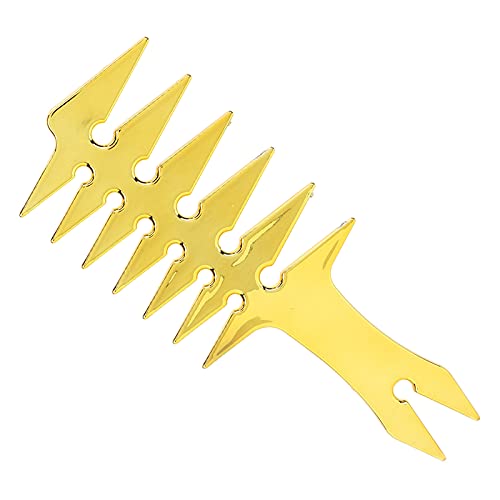 Peine de dientes anchos doble cara 20x8x0.5cm dorado miniatura 1