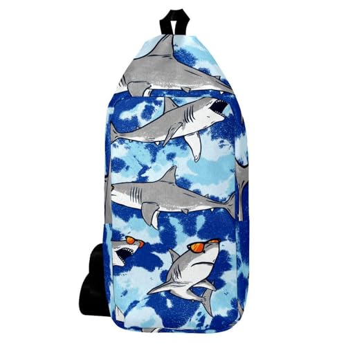 Sac à dos à bandoulière requins multicolore au design original de 36.5cm