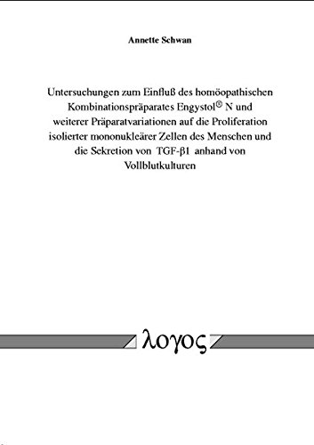 Untersuchungen zum Einfluß des homöopathischen Kombinationspräparates Engystol N und weiterer Präparatvariationen auf die Proliferation isolierter mononukleärer Zellen des Menschen und die Sekretion von TGF-$beta $1 anhand von Vollblutkulturen