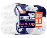 RAZCC Packing Tape, 18 Rolls Clear Heavy Duty Packaging Tape with Dispensers for Packing, Shipping, Moving and Mailing, Thicker Sealing Tape-1.88" x 65 Yards Per Roll, 1170 Total Yards