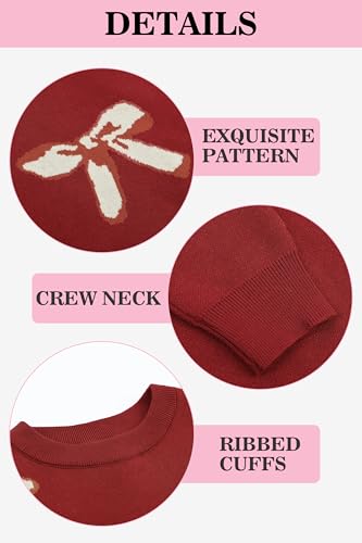 Girls' Knit Pattern Pullover Sweaters Crewneck Long Sleeve Fall Casual Tops, Size 5-14 Years2