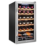 Ivation 24 Bottle Compressor Wine Cooler Refrigerator w/Lock | Large Freestanding Wine Cellar For Red, White, Champagne or Sparkling Wine | 41f-64f Digital Temperature Control Fridge Stainless Steel Ivation 24 Bottle Compressor Wine Cooler Refrigerator wLock Large Freestanding Wine Cellar For Red White Champagne or Sparkling Wine 41f 64f Digital Temperature Control Fridge Stainless Steel