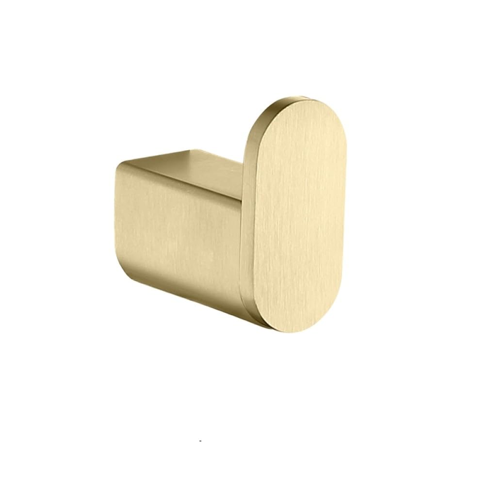 Porte-serviette en or brossé et accessoires chic pour salle de bain moderne