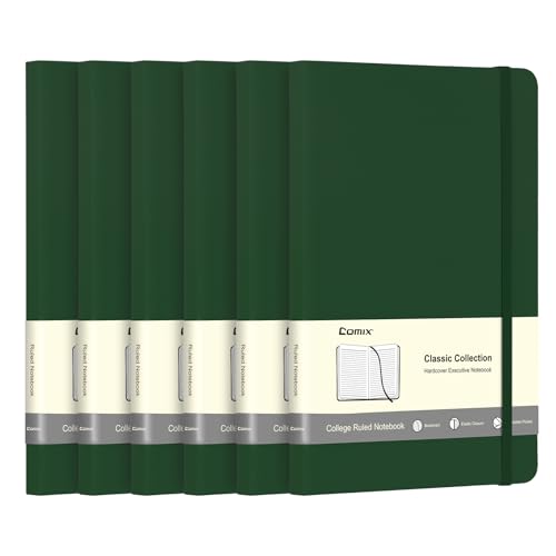 Carnets lignés A5 lot de 6 notes couverture rigide vert foncé