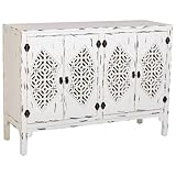 Numero de cajones: 0 WANDERLUST DECO Aparador de Madera Lacado de 4 Puertas 120x40x86,5h cm - Blanco