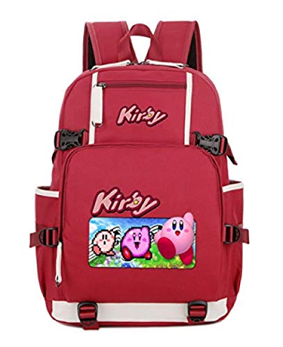 Bkckzzz   Kirby Game Mochila Escolar para portátil Casual Dayback Black 2   Red 4