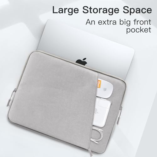 Image of JETech Laptop Sleeve for 13-14Inch MacBook Neo (A18 Pro), MacBook Air /Pro (M1-M5) 2020-2026, 13-13.6 Inch Notebook, Waterproof Shock Resistant Bag Case with Accessory Pocket (Light Grey)