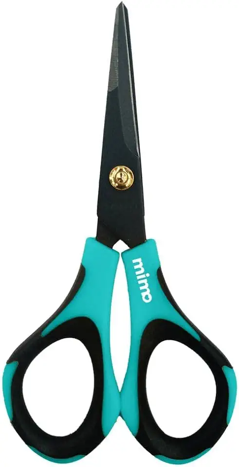 Mimo Tesoura de Precisão - Lâmina Antiaderente, Design Anatômico, Corte Preciso, Lâminas de Aço Inox Cirurgico e Tampa de Segurança - Cortes em Fita, Vinil, Papel, Papel Adesivo e Muito Mais