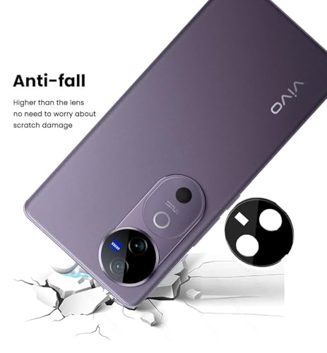 Image of ZARALA Glass Camera Lens Protector For Vivo V40 5G /V40 Pro 5G [9H Hardness] [6D Lens Protector ] [Easy Installation] Black