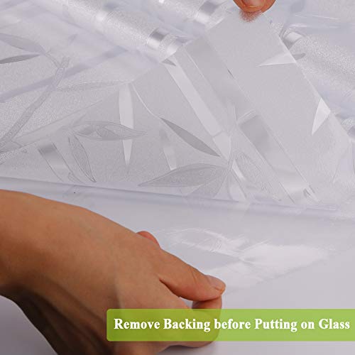 Static Cling Window Film,Privacy Door Film,Decorative Glass Film,Bamboo Stained Glass Window Tint Anti Uv For Home And Office Decoration,17.5 Inches By 78.7 Inches #TOP7